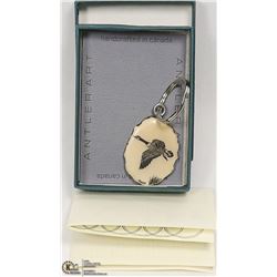INUIT ART ON ANTLER GOOSE KEY CHAIN