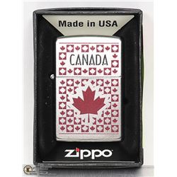 GENUINE ZIPPO "CANADA" LIGHTER IN CASE