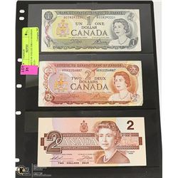 SHEET OF COLLECTIBLE CANADIAN BILLS -