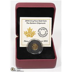 2014 - 0.5G PURE GOLD COIN "THE EASTERN CHIPMUNK"