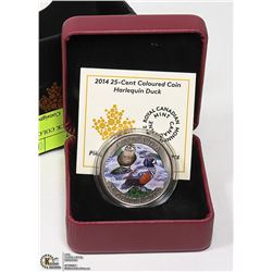 2014 - HARLEQUIN DUCK COLOURED COIN