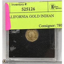 1852 CALIFORNIA  GOLD INDIAN TOKEN