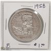 Image 1 : 1958 SILVER DOLLAR COIN BC CENTENNIAL TOTEM POLE