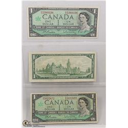 SHEET OF 1967 DOLLAR BILLS WITH SERIAL NUMBERS.