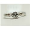 Image 4 : 88) 10KT WHITE GOLD DIAMOND RING. SIZE 7.5