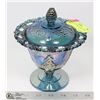 Image 1 : CARNIVAL GLASS LIDDED CANDY DISH 8" TALL