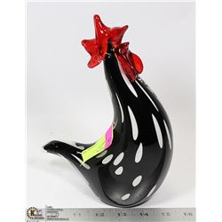 GORGEOUS DESIGNS ART GLASS ROOSTER 9" TALL