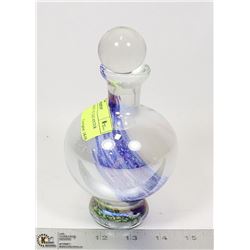 ART GLASS PERFUME DECANTER 7" TALL