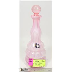 ART GLASS WHITE CRYSTAL DECANTER, HAND MADE IN