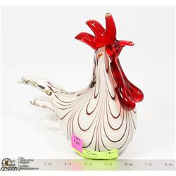ART GLASS ROOSTER 8" TALL