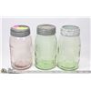 Image 1 : COLLECTION OF 3 ANTIQUE CROWN CANNING JARS IN