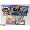 Image 1 : LOT OF 5 PS4  GAMES INCLUDES: KNACK, THE LAST OF