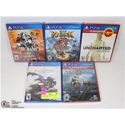 LOT OF 5 PS4 GAMES INCLUDES: DARK SIDERS,