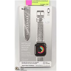 METALLIC LEATHER WATCH STRAP FOR APPLE WATCH