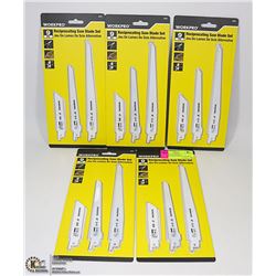 5 PACKS OF WORKPRO RECIPROCATING SAW BLADE SETS
