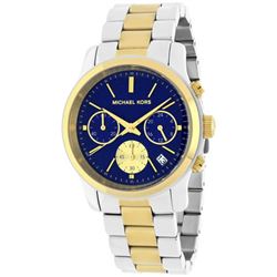 NEW MICHAEL KORS RUNWAY BLUE DIAL 2-TONE MSRP $333