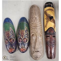 BOX OF VARIOUS WALL MASKS