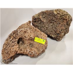 2 PIECES GENUINE LAVA ROCK