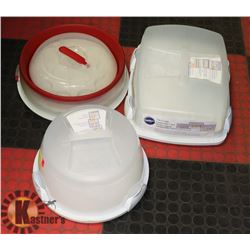 LOT OF CUPCAKE AND CAKE CARRIERS