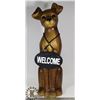 Image 1 : TALL BROWN WOOD DOG FIGURINE WITH