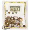 Image 1 : CIGAR BOX OF US,CANADA AND WORLD COINS
