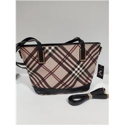 NEW LUXANNE PLAID SHOULDER TOTE WITH EXTRA
