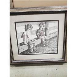 BERNIE BROWN FRAMED PENCIL DRAWING  12 x 10