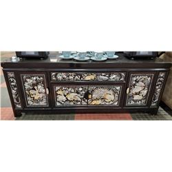 INLAID MOTHER OF PEARL CABINET, 48 X 15 X 18