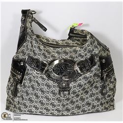 AUTHENTIC BLACK & GREY GUESS HANDBAG -
