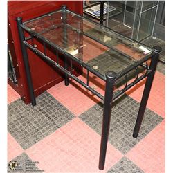 METAL AND GLASS HALL TABLE 32 X 29 X 16