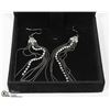 Image 1 : PAIR OF RHINESTONE INLAYED DANGLING EARRINGS