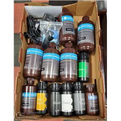 FLAT OF ASSORTED 3D PRINTER RESIN & HEAT MAT