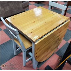 PINE TABLE WITH TWO FOLD DOWN LEAVES 31 X 26