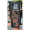 Image 1 : BLACK 4-SHELF GLASS DOOR SOLID WOOD