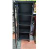 Image 3 : BLACK 4-SHELF GLASS DOOR SOLID WOOD