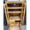 Image 3 : OAK MEDIA / STORAGE CABINET. 47" TALL, 25" WIDE,