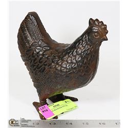 CAST IRON CHICKEN FIGURE 7" TALL