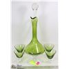 Image 1 : 4PC ART GLASS SHERRY DECANTER SET