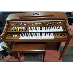 VINTAGE ELECTONE ORGAN WITH BENCH AND