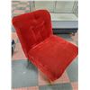 Image 1 : VINTAGE RED VELVET SIDE CHAIR 25" WIDE