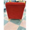 Image 4 : VINTAGE RED VELVET SIDE CHAIR 25" WIDE