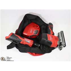 MILWUAUEE M12 JIGSAW WITH 3/8" RATCHET, CHARGER,