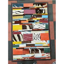 COLORFUL PATCHWORK HIDE DESIGN RUG / WALL ART