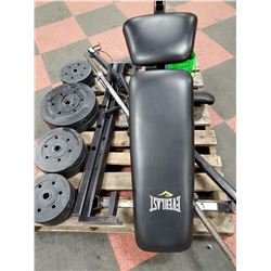 EVERLAST MULTI STATION WORKOUT BENCH & WEIGHTS