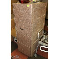 WOOD 4 DRAWER VERTICAL FILING CABINET