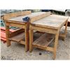 LOT OF 2 WOOD WORK BENCHES