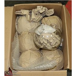 BOX OF 6 DECORATIVE GLASS BOWLS AND