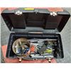 Image 1 : STANLEY TOOL BOX WITH ASSORTED TOOLS, HARDWARE.