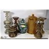 Image 1 : ESTATE LOT OF 8 ASSORTED VASES AND CANDLEHOLDERS