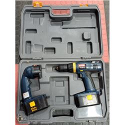 RYOBI 18V DRILL AND LIGHT IN CASE